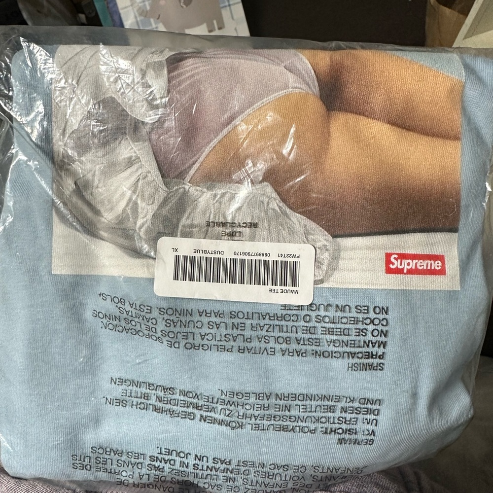 never been opened Supreme Maude tee in color dusty blue